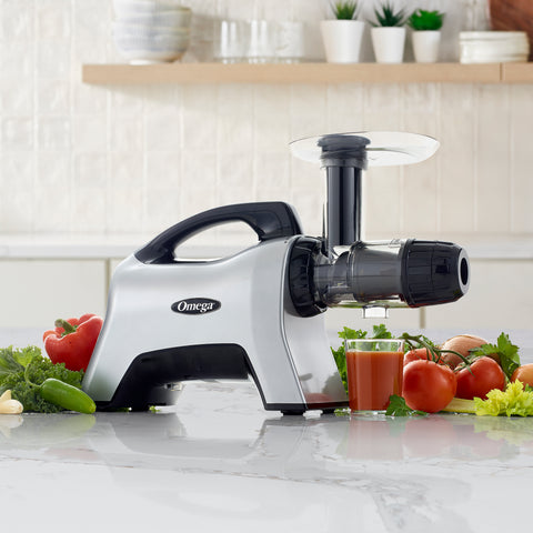 Omega Cold Press Masticating Horizontal Juicer with 3-Stage Auger (NC1000)