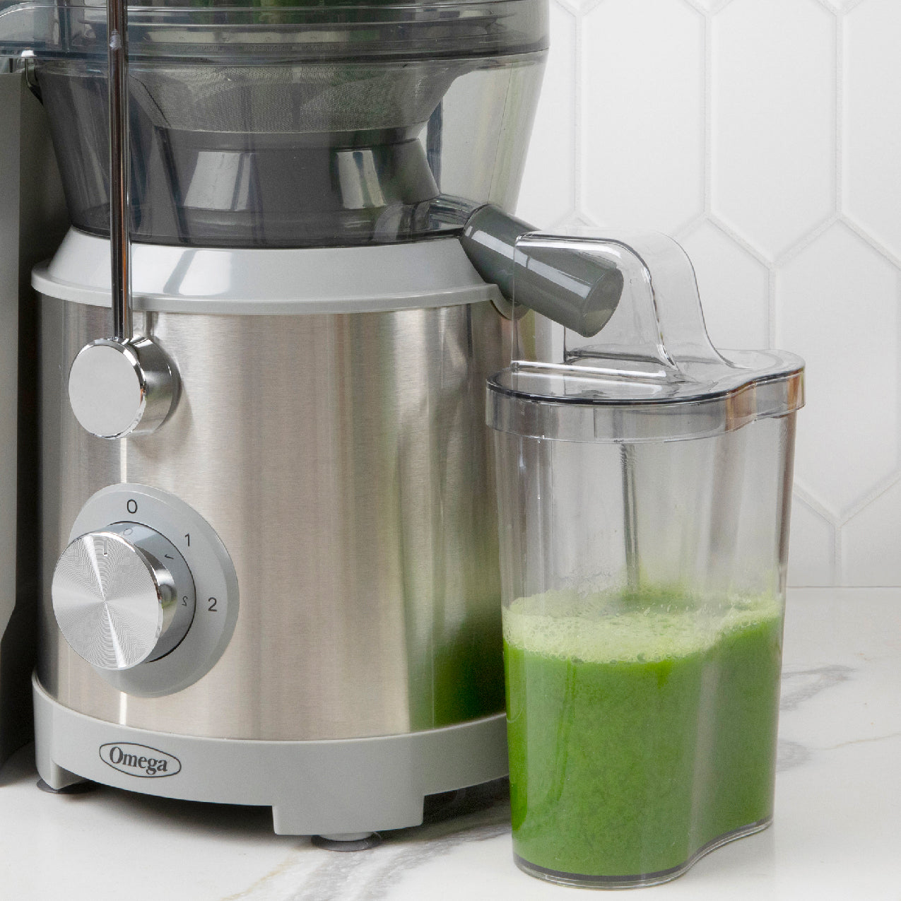 Omega High Speed Juicer with Extra Large Chute, in Black