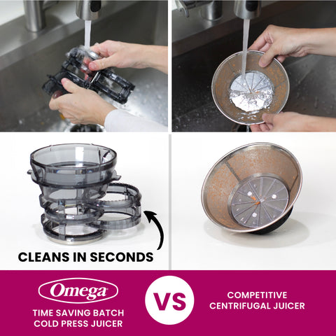 Omega Time Saving Cold Press Batch Juicer (OMJCSMVBBK13)