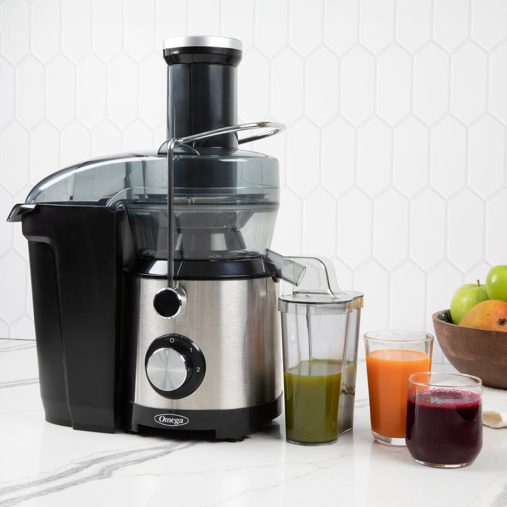 Omega High Speed Juicer with Large Chute, in Black