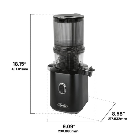 Omega Time Saving Cold Press Batch Juicer, in Black