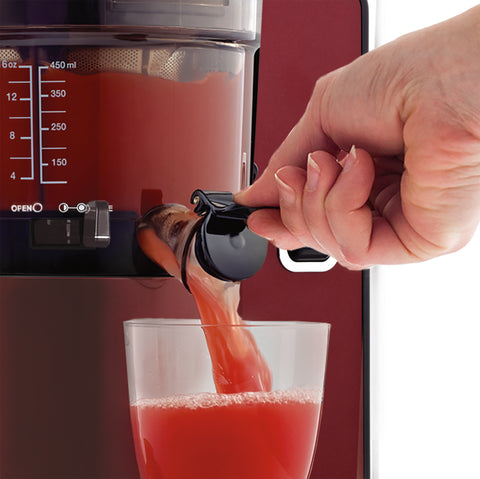 Omega Cold Press Masticating Vertical Low-Speed Juicer, in Red