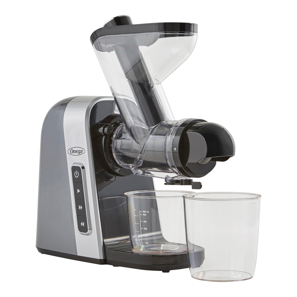 Omega Slow Masticating Juicer, BPA Free with Wide Mouth, MM400, Gray