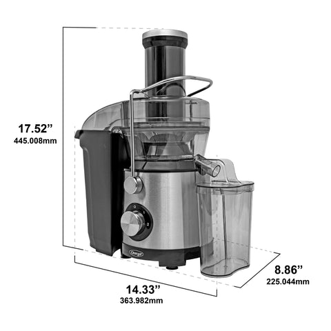 Omega High Speed Juicer with Large Chute, in Black