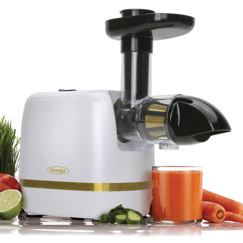 H3000RWH13 Omega Cold Press 365 Horizontal Compact Masticating Juicer, 3 Stage Auger,150 Watts, White