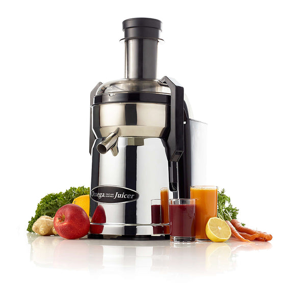 Omega Large Chute High Speed Centrifugal Juicer - Black